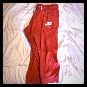 Red Nike Crop Lounge Joggers